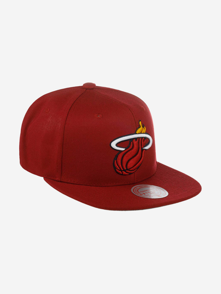 Бейсболка с прямым козырьком MITCHELL NESS HHSS3256-MHEYYPPPMARO Miami Heat NBA
