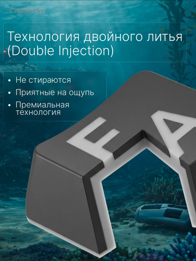 Игровая беспроводная клавиатура CYBERLYNX RX75 Pro Тиффани Блю Mute Switch