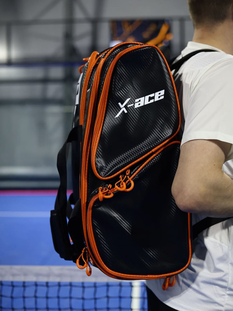 Спортивный рюкзак для падел-тенниса, черно-оранжевый