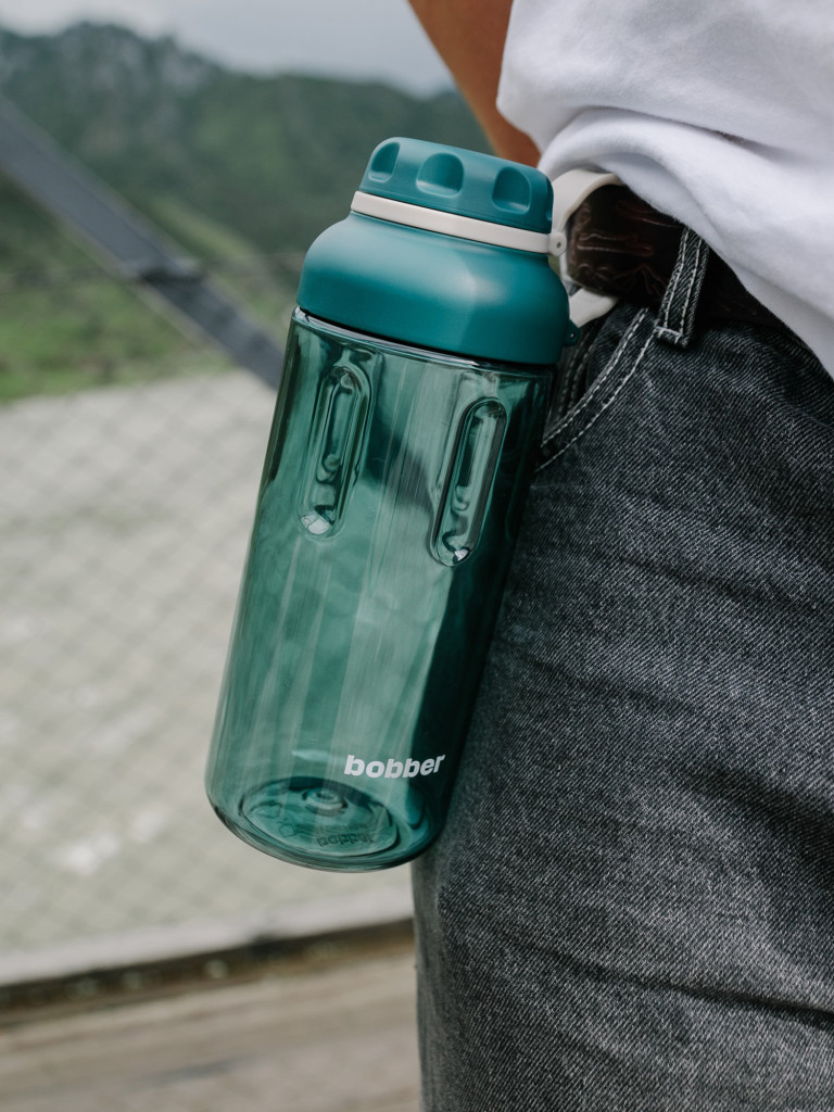 Бутылка тритановая Tritan Bottle для холодных напитков, с ситечком, 590 мл, темно-бирюзовая