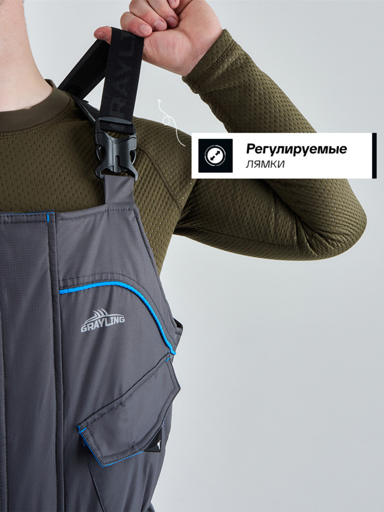 Костюм зимний мужской для рыбалки Камчатка Магма -45, графит/синий