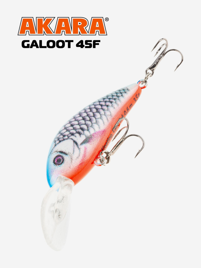 Воблер Akara Galoot плавающий, кренк, на окуня, щуку, голавля 45F 3,5 гр. A28