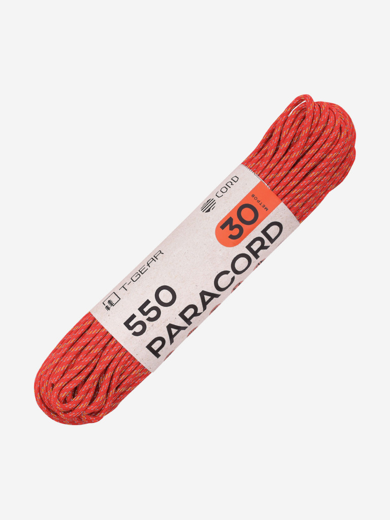 Паракорд 550 T-Gear x CORD nylon 30м световозвращающий (Red'n'Stripes)