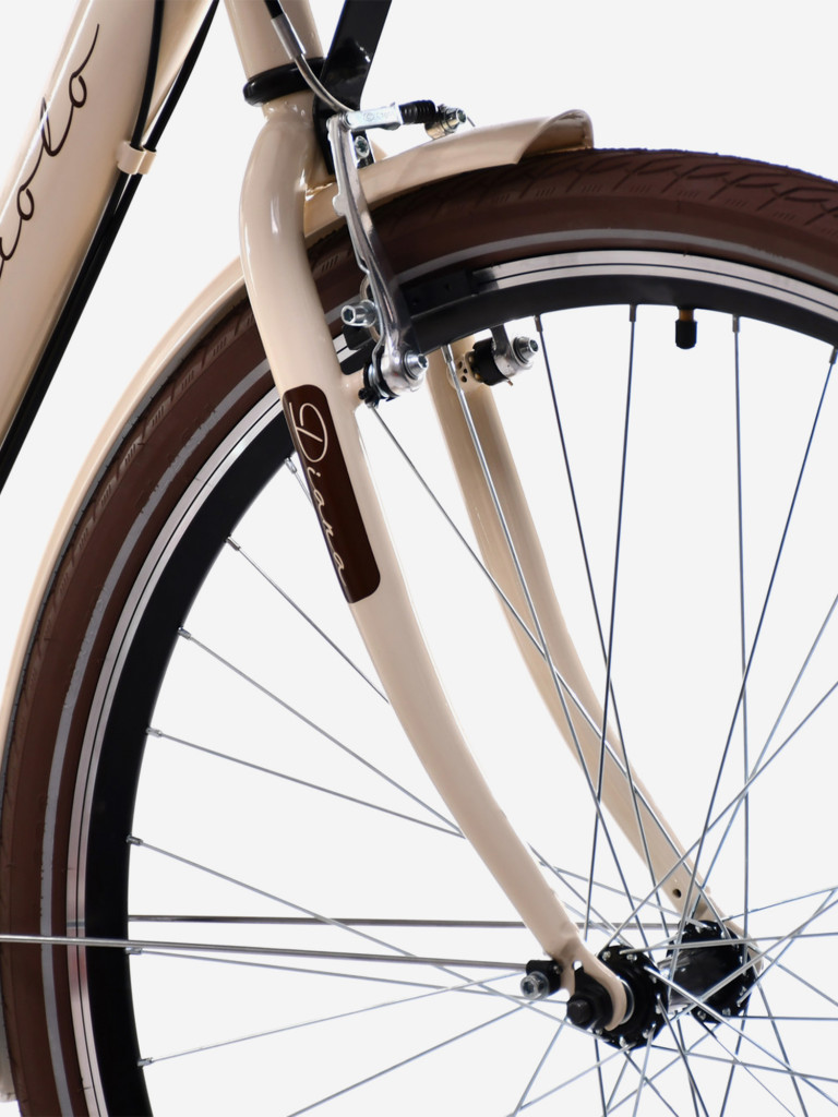 Велосипед CAPRIOLO CITY DIANA STEEL (1 X 6), рама сталь 18'', колёса 28'' (кремовый - коричневый)