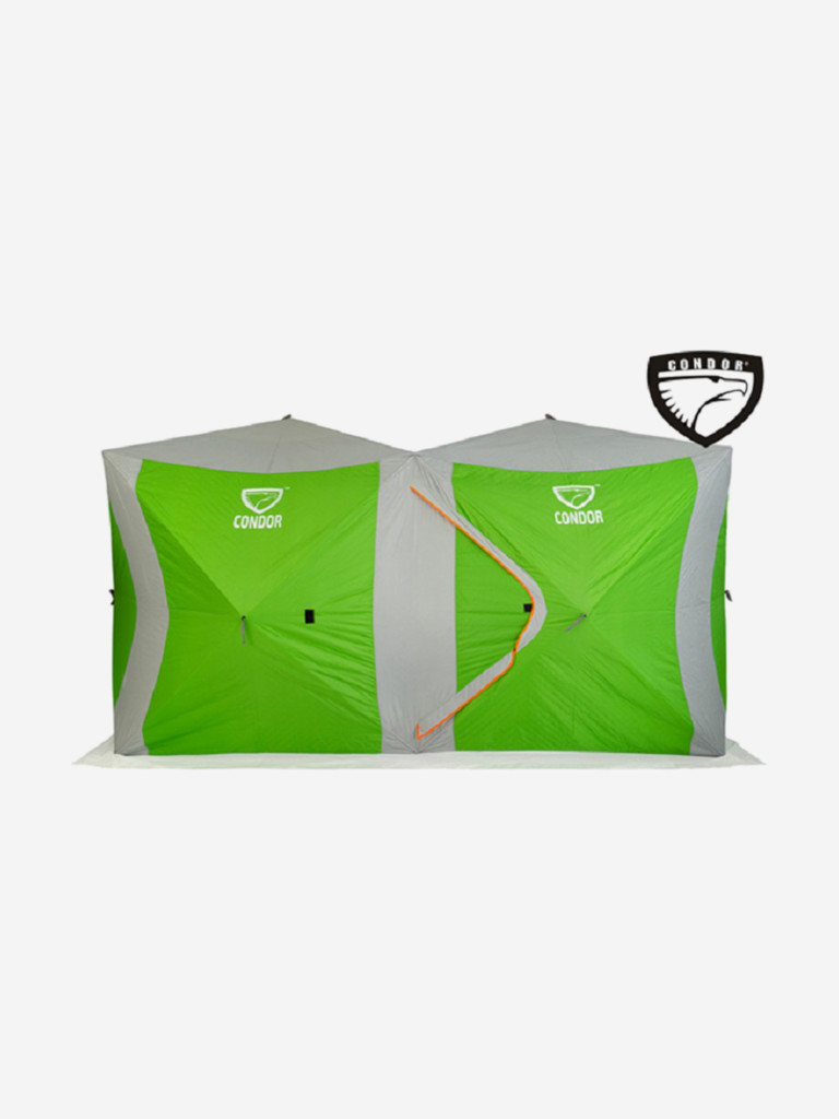 Палатка Куб "CONDOR" зимняя утепленная, размер 2,0 х 4,0 х 2,15 синий/белый