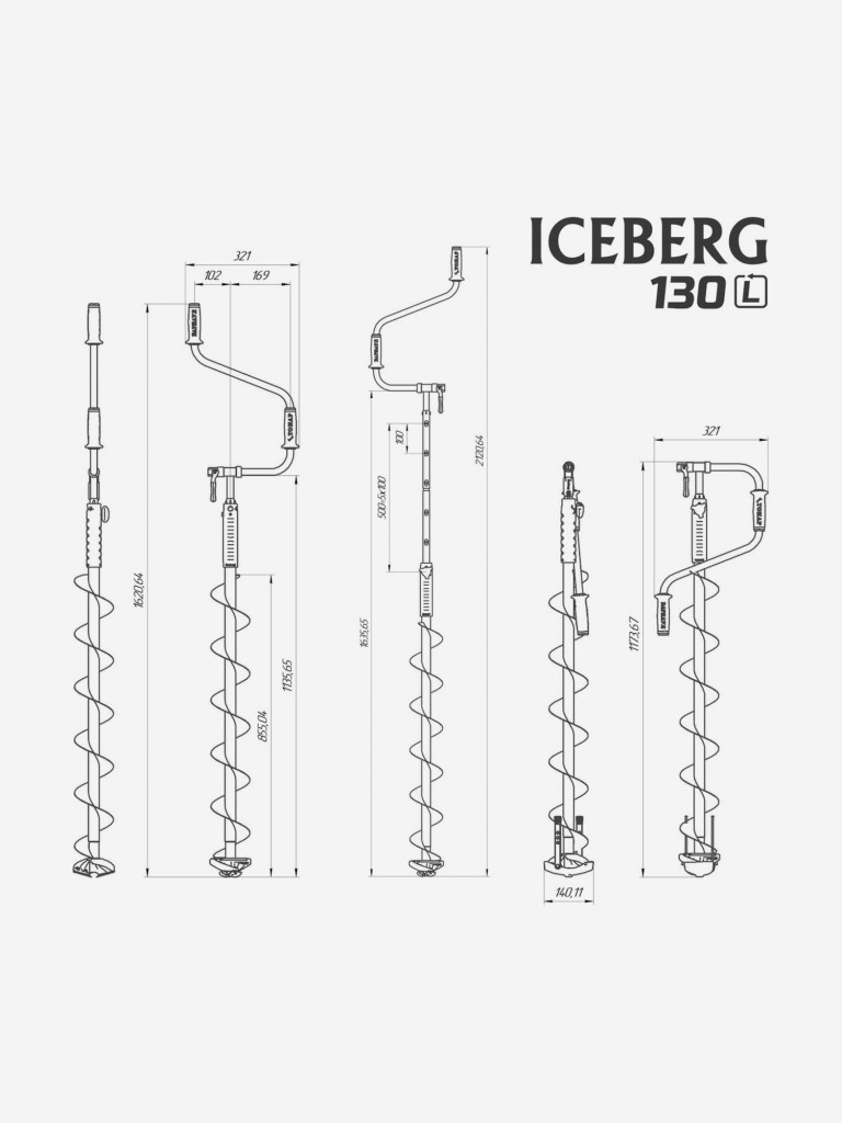 Ледобур Тонар ICEBERG-SIBERIA 130L-1600 v3.0 левое вращение (LA-130LS)
