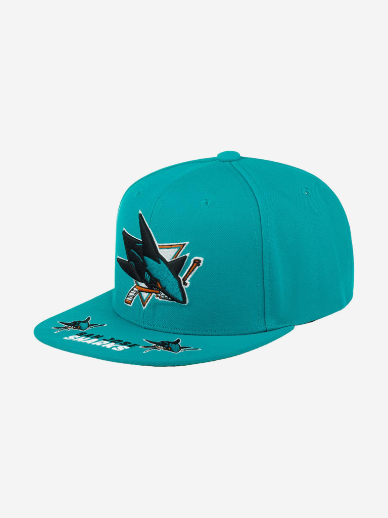 Бейсболка с прямым козырьком MITCHELL NESS 6HSSSH22089-SJSTEAL San Jose Sharks NHL (голубой)
