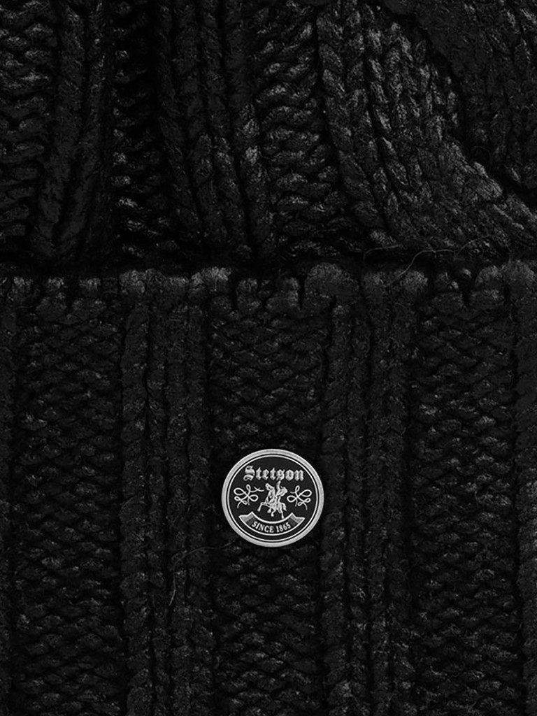 Шапка с отворотом STETSON 8599354 BEANIE WOOL/CASHMERE (черный)