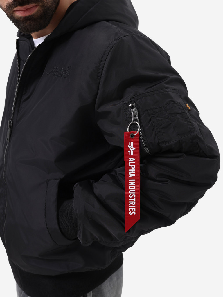 Бомбер утепленный мужской MA-1 Hooded Logo Oxford Alpha Industries