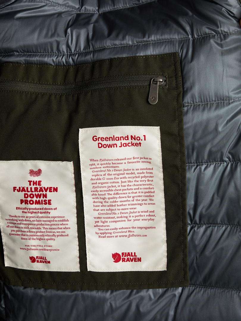 фото Пуховик мужской fjallraven greenland no. 1, зеленый