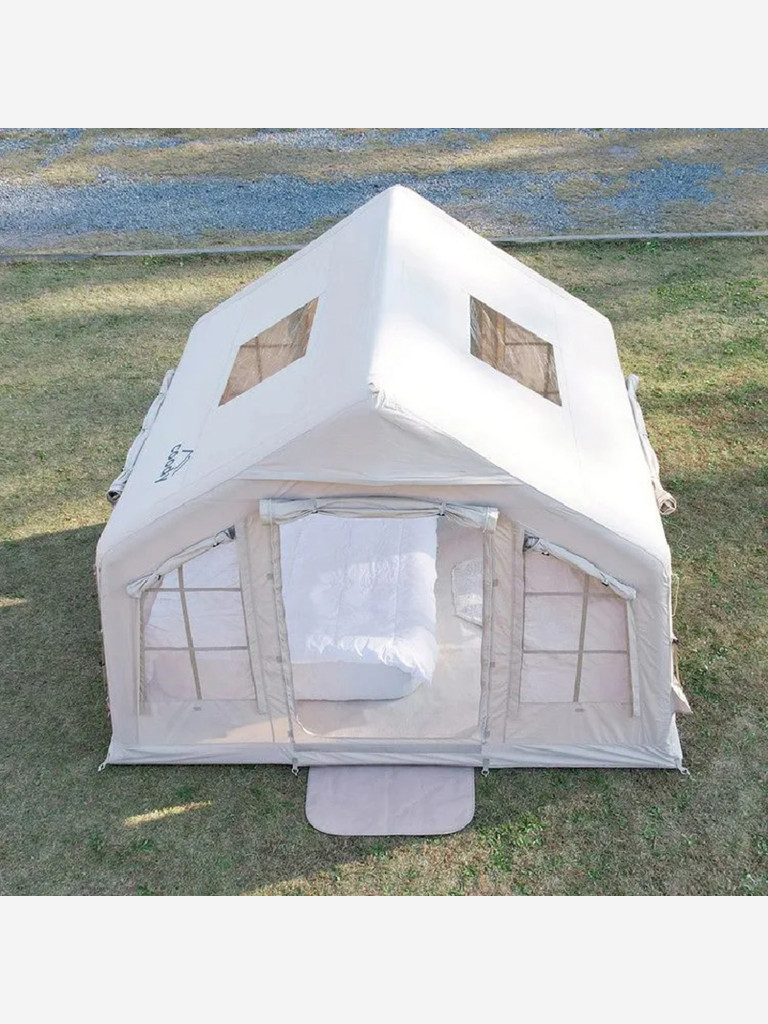 Надувная палатка Coody 8.0 PRO Beige, 8 м², 2–4 человека, 2 входа, навес