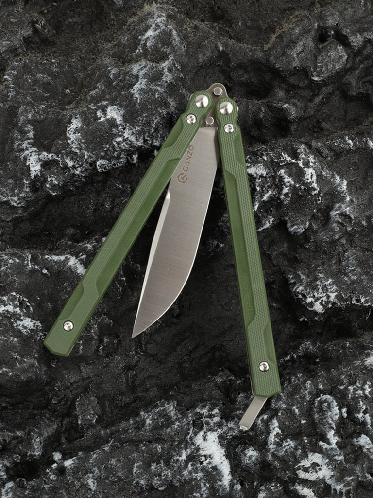 Нож-бабочка туристический Ganzo G766-GR, зеленый