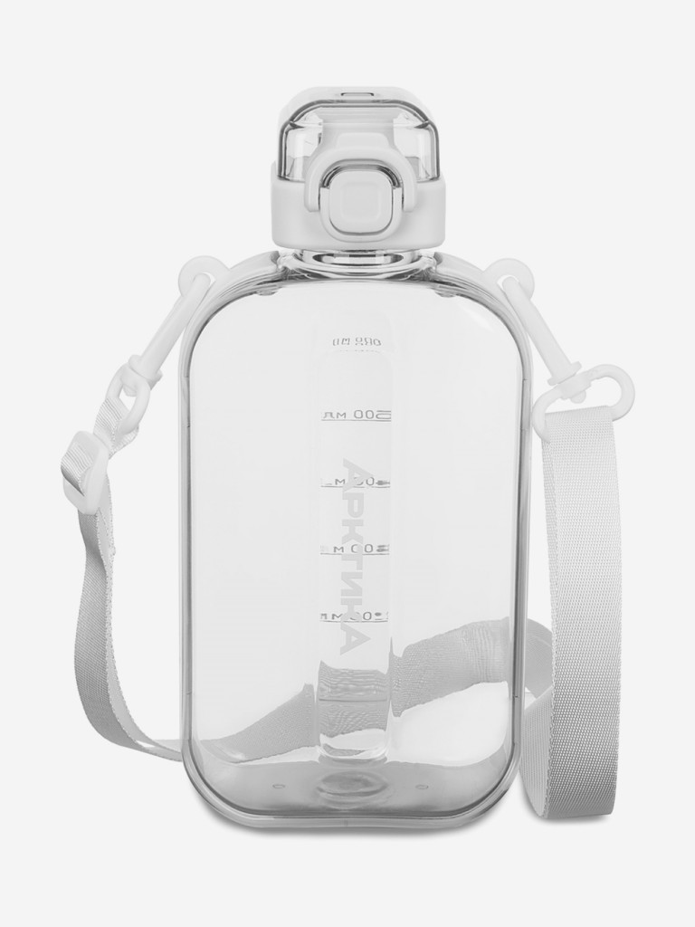 Бутылка тритановая 750 мл с регулируемым ремешком, снег