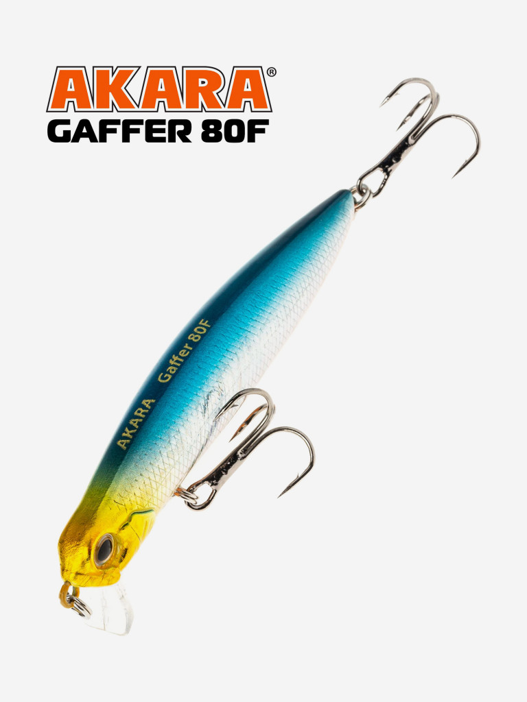 Воблер Akara Gaffer 80F 8 гр. минноу, плавающий, твичинговый, на щуку A100
