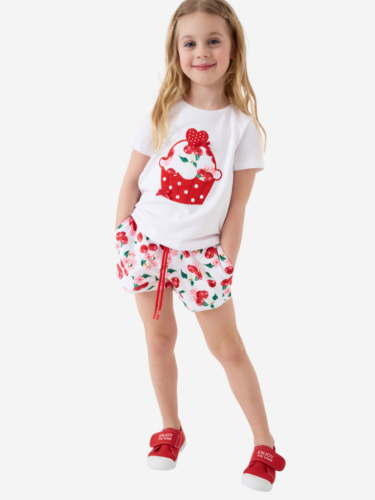 Комплект для девочек: футболка, шорты PlayToday