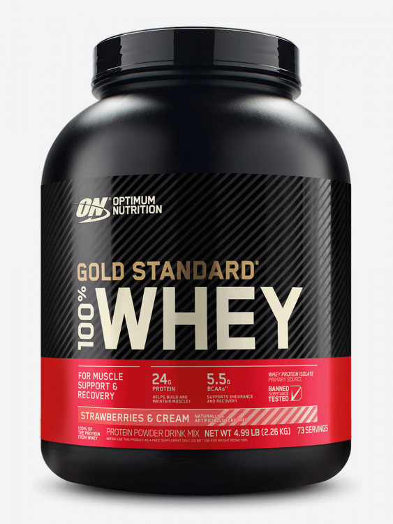 Протеин Optimum Nutrition Голд Стандарт 100% Вей, 2260 г, Клубника с кремом