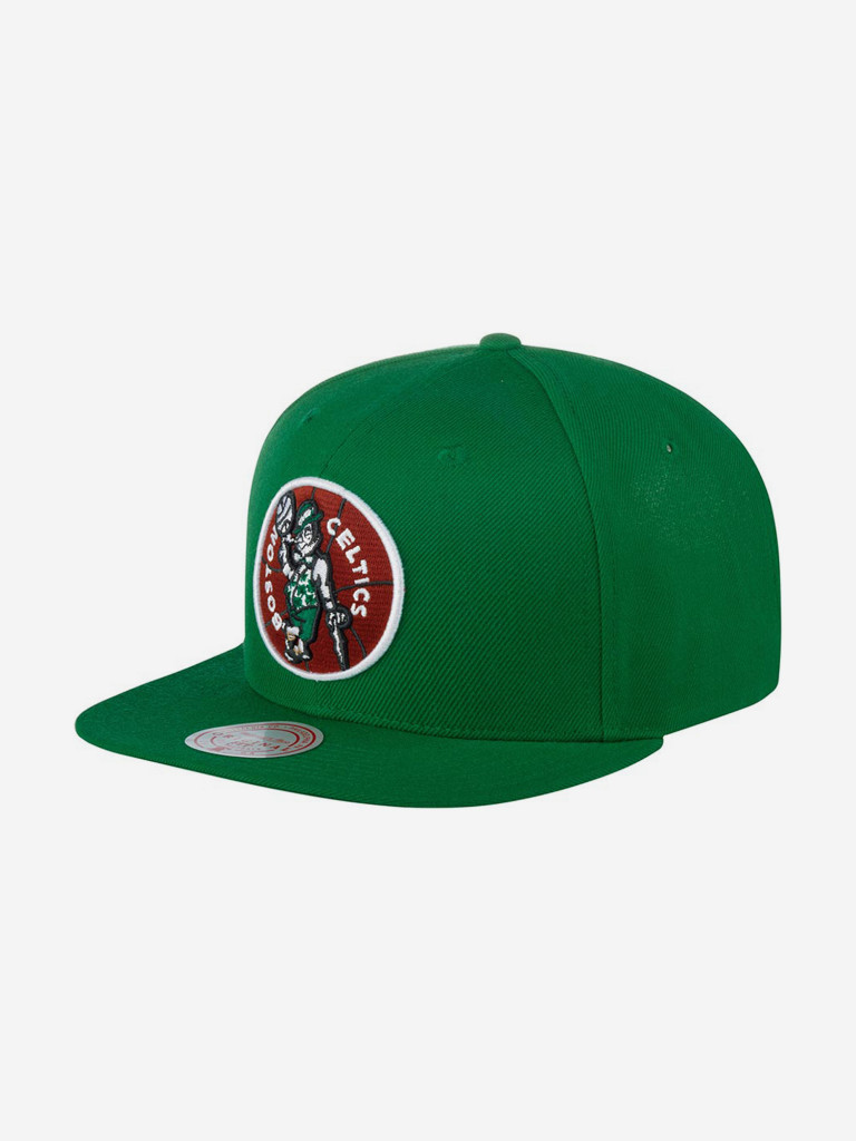 Бейсболка с прямым козырьком MITCHELL NESS HHSS3258-BCEYYPPPGREN Boston Celtics NBA (зеленый)