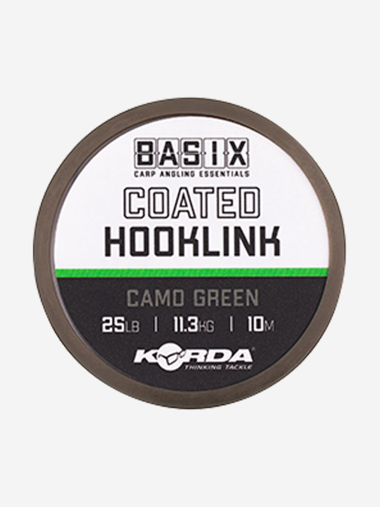 Поводковый материал KORDA Basix Coated Hooklink 25lb 10м Camo green