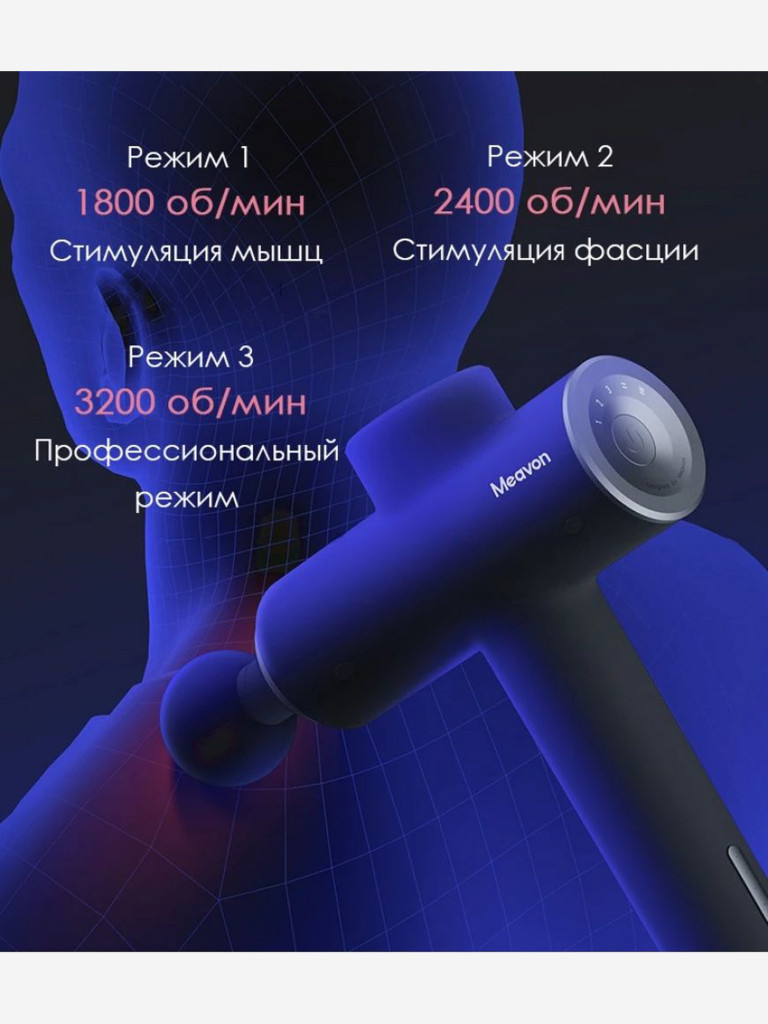 Массажный пистолет для тела Xiaomi Meavon MV-FG-0308 Black, CN