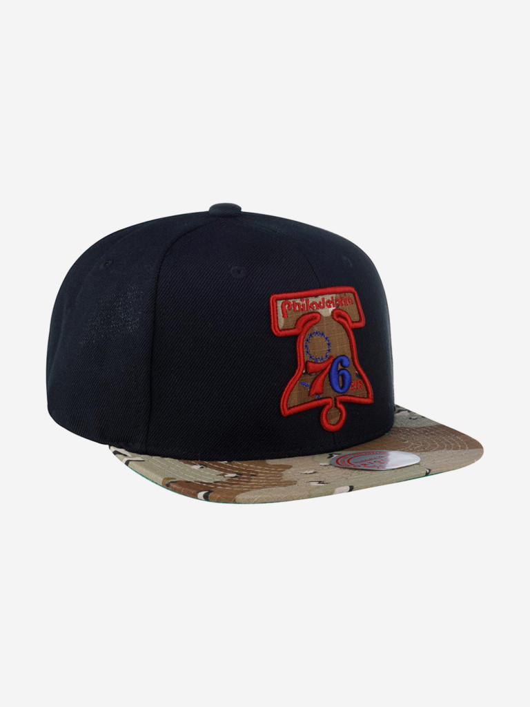 Бейсболка с прямым козырьком MITCHELL NESS HHSS1101-P76YYPPPBLCK Philadelphia 76Ers NBA