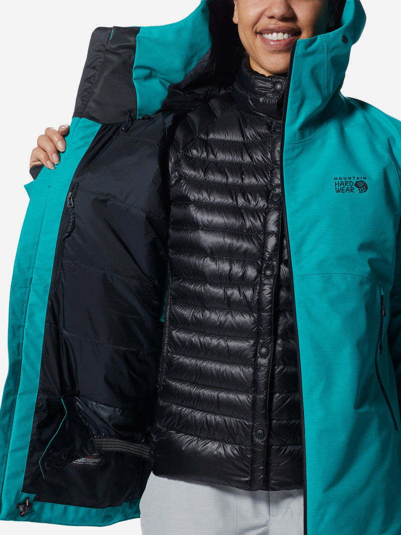 фото Куртка утепленная женская mountain hardwear cloud bank gore-tex, зеленый