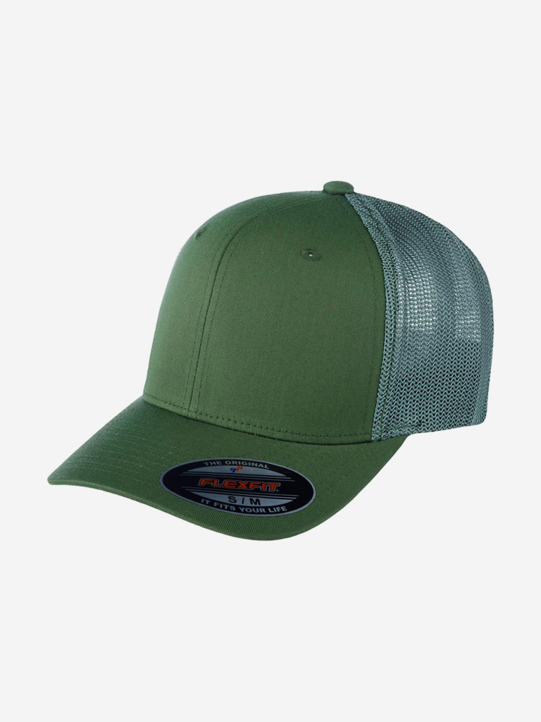 Бейсболка с сеточкой FLEXFIT 6511 (оливковый)