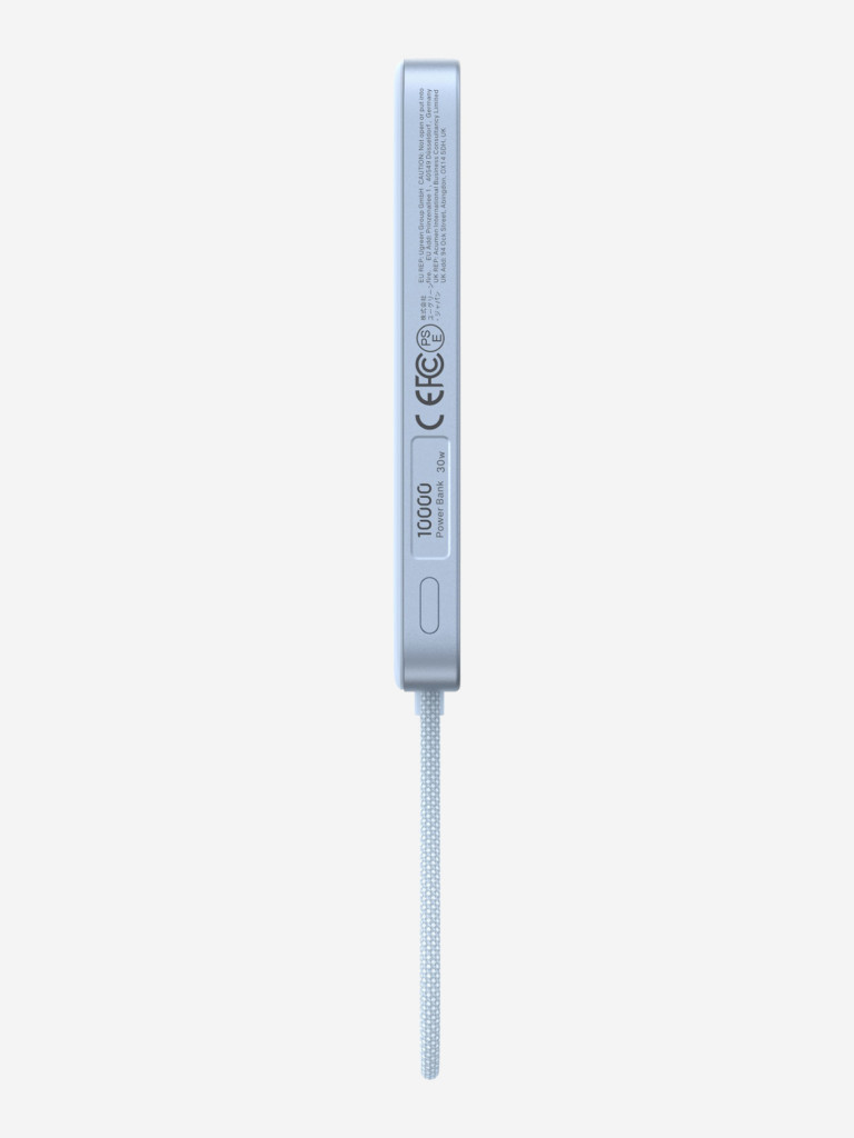 Внешний аккумулятор UGREEN PB570 (65839B) MagFlow Air Ultra-Slim 30W Magnetic 10000mAh Wireless Power Bank USB-C Cable