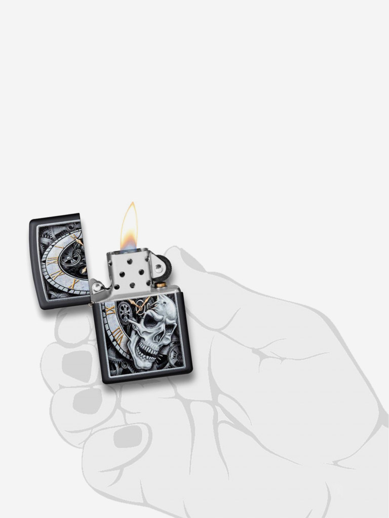 Зажигалка бензиновая ZIPPO 29854 Skull Clock