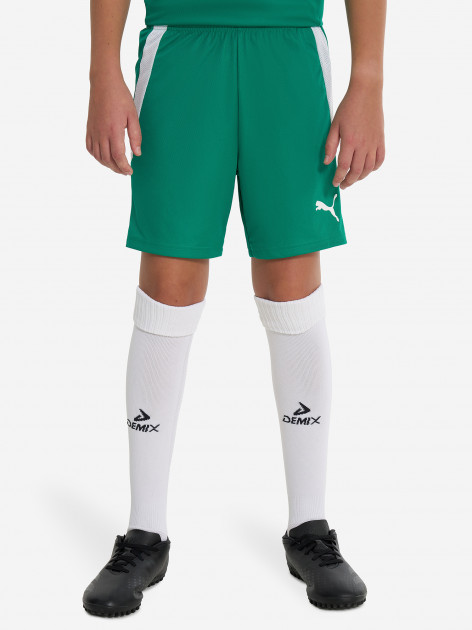 Шорты для мальчиков PUMA Teamliga Jr арт. 704931 зеленый/белый цвет ...