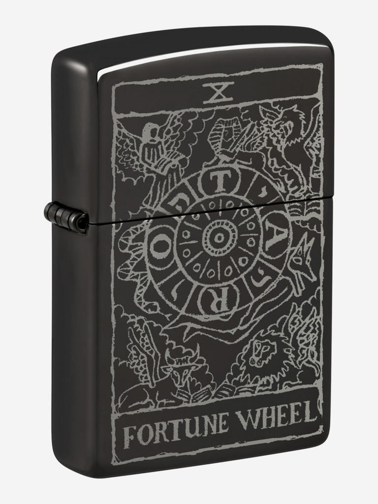 Зажигалка бензиновая ветроустойчивая Zippo Wheel Of Fortune High Polish Black