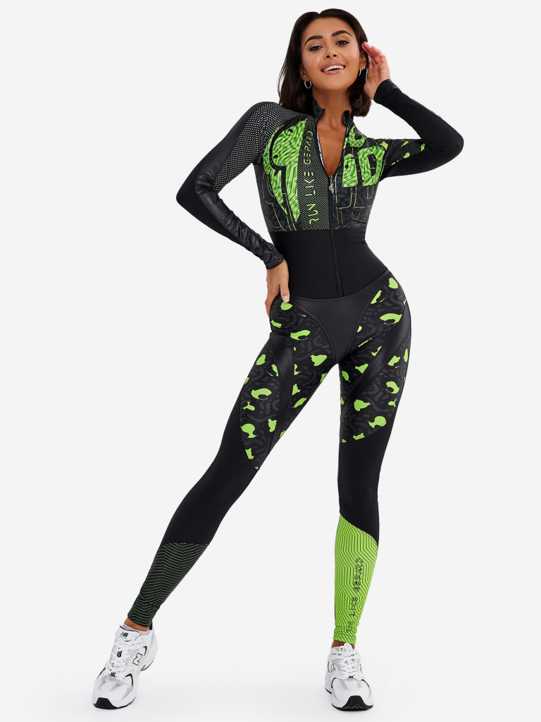Комбинезон женский спортивный Bona Fide ComeBase Run Like Gepard "Lime"