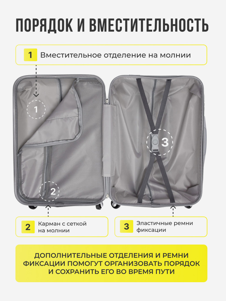 Чемодан Tevin XS ручная кладь пластиковый неубиваемый