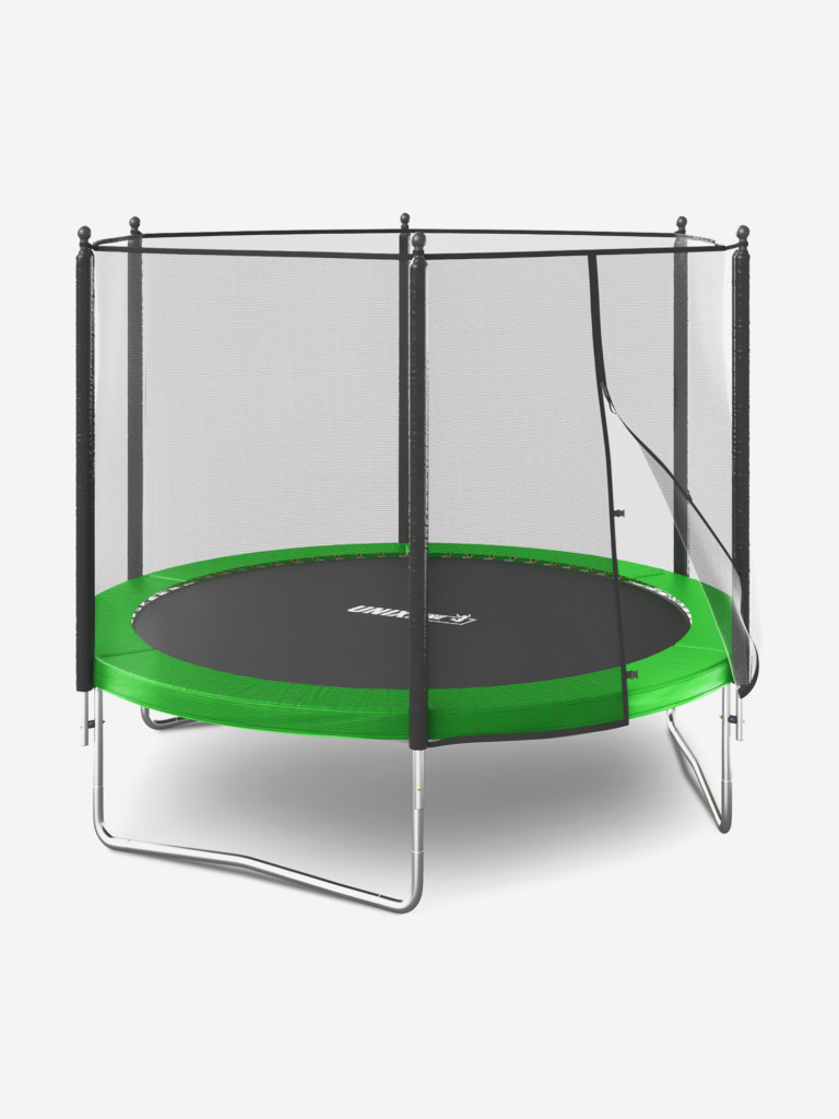 Батут каркасный UNIX Line Simple 10 ft Green с внешней защитной сеткой, общий диаметр 305 см, до 140 кг, большой, детский батут для улицы UNIXLINE
