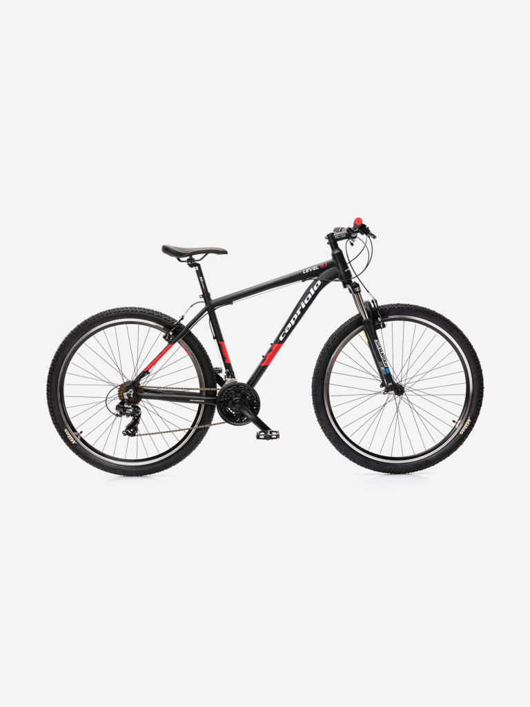 Велосипед CAPRIOLO MTB LEVEL 9.1 (3 X 7), рама алюминий 21'', колёса 29'' (чёрный (матовый) - красный)
