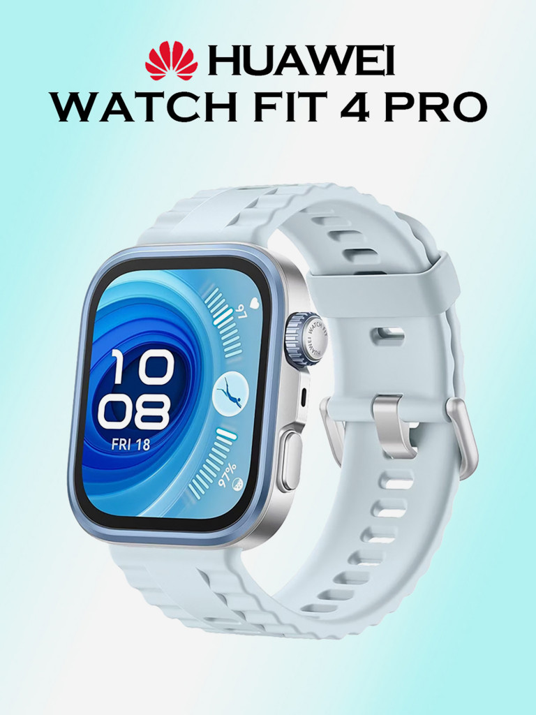 Умные часы HUAWEI Watch Fit 4 Pro, голубые