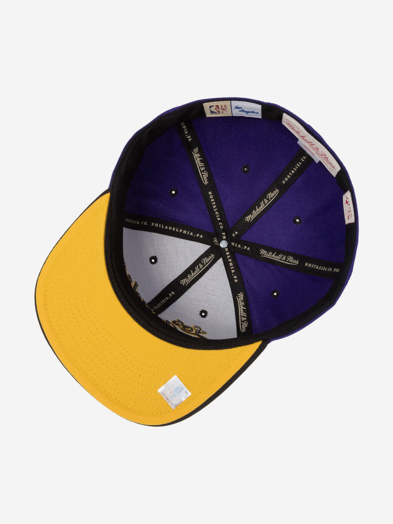 Бейсболка с прямым козырьком MITCHELL NESS 6HSFRI20095-LALPRBK Los Angeles Lakers NBA