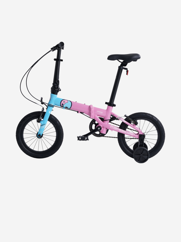 Велосипед Детский Складной Maxiscoo S007 PRO 14'' Розовый с Синим (2024)