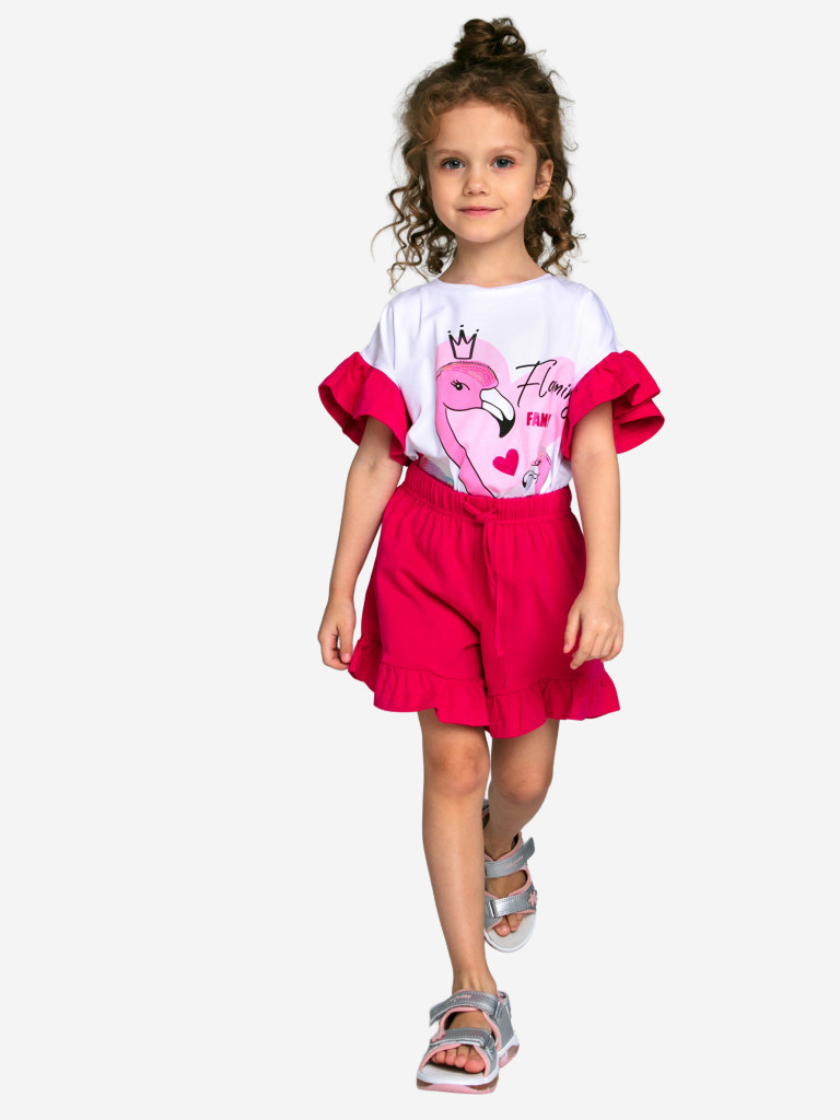 Комплект для девочек: футболка, шорты PlayToday