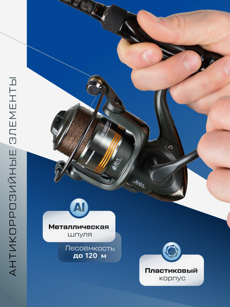 Катушкa FLAGMAN спиннинговая Sensor 2506 2+1ш.п. Shallow Spool