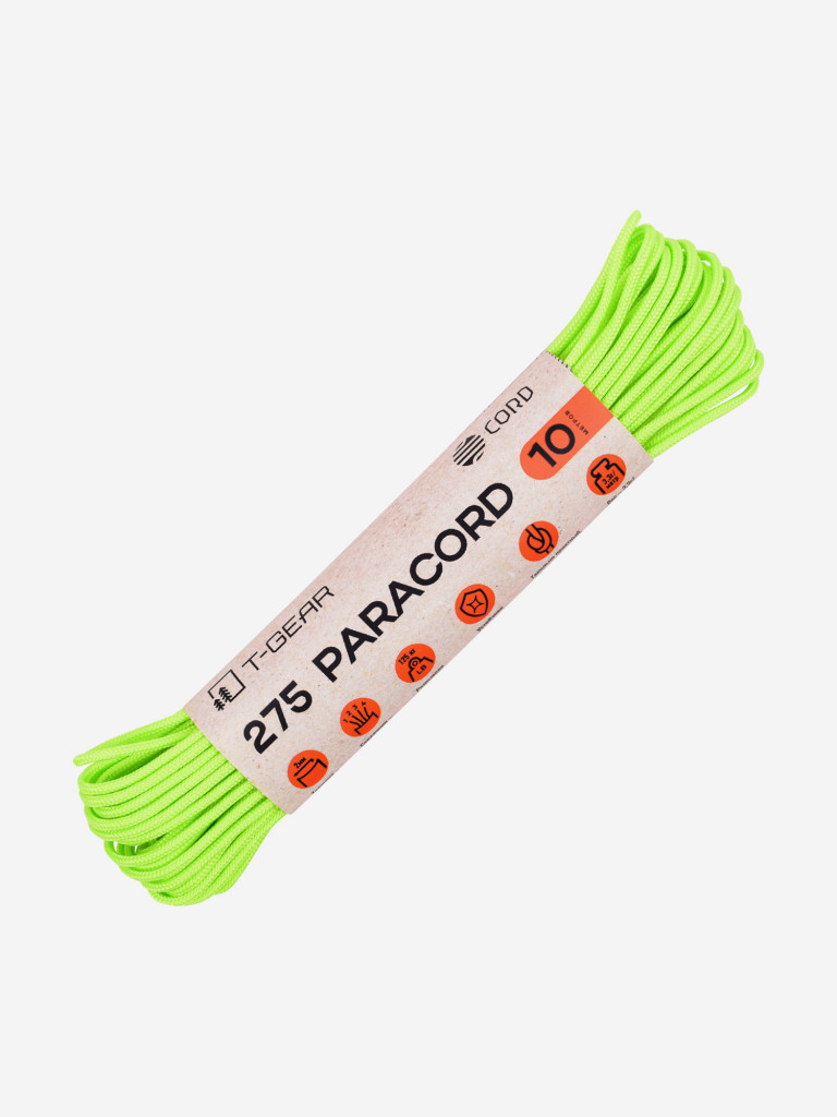 Паракорд 275 T-Gear x CORD nylon 10м (Neon Green)