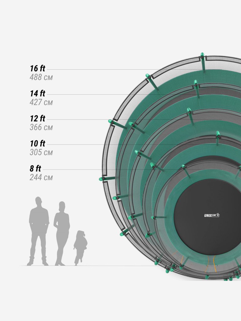 Батут UNIX Line SUPREME BASIC 8 ft (green)