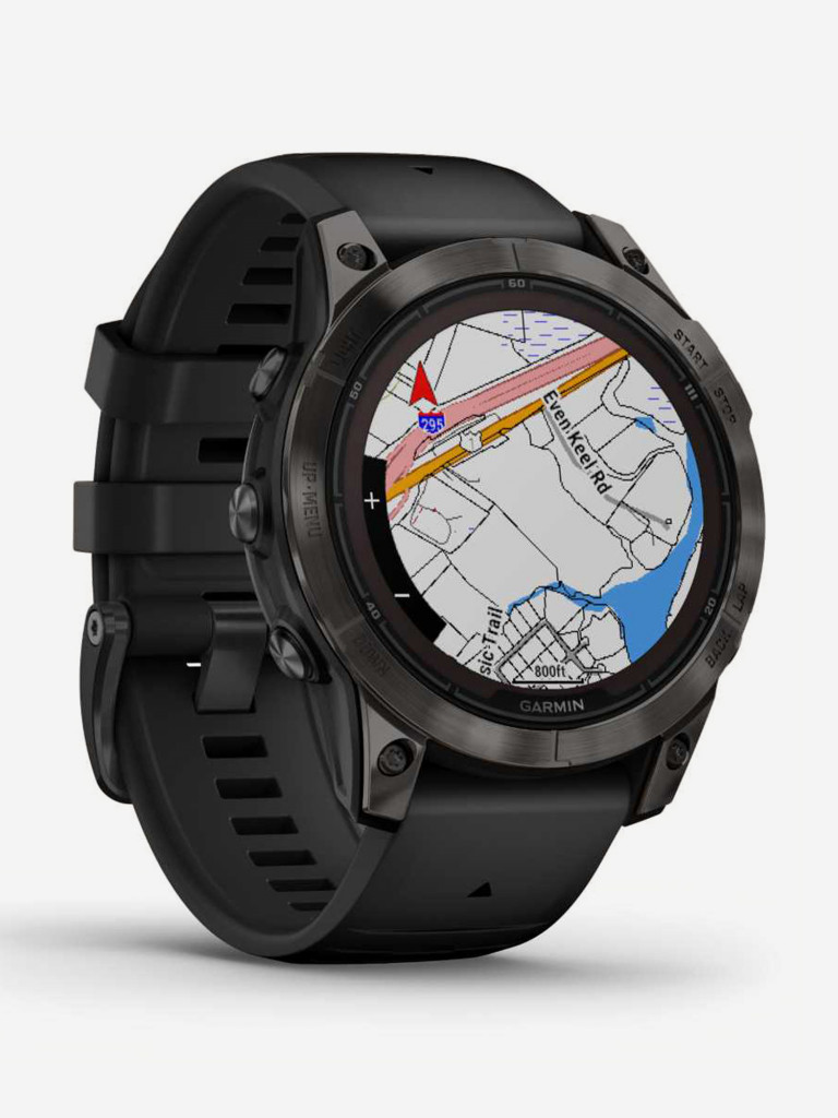 Спортивные часы GARMIN FENIX 7 PRO Sapphire Solar титановый угольно-серый DLC с черным ремешком