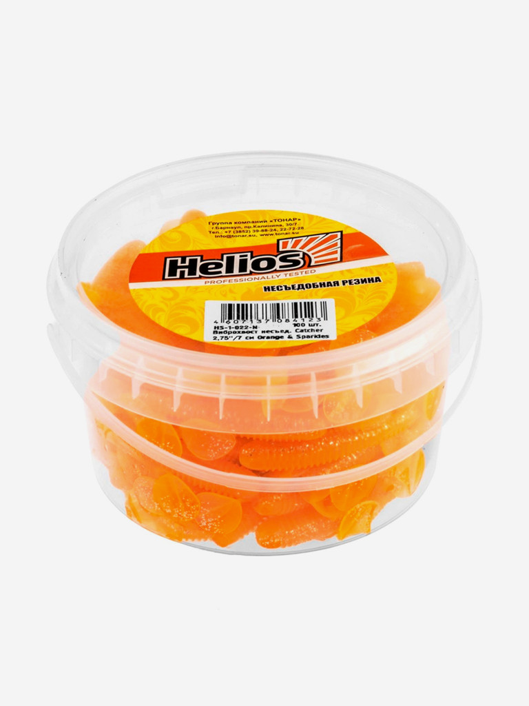 Мягкая приманка Helios Catcher, 2,75" / 7 см, Orange & Sparkles, 100 штук (HS-1-022-N)