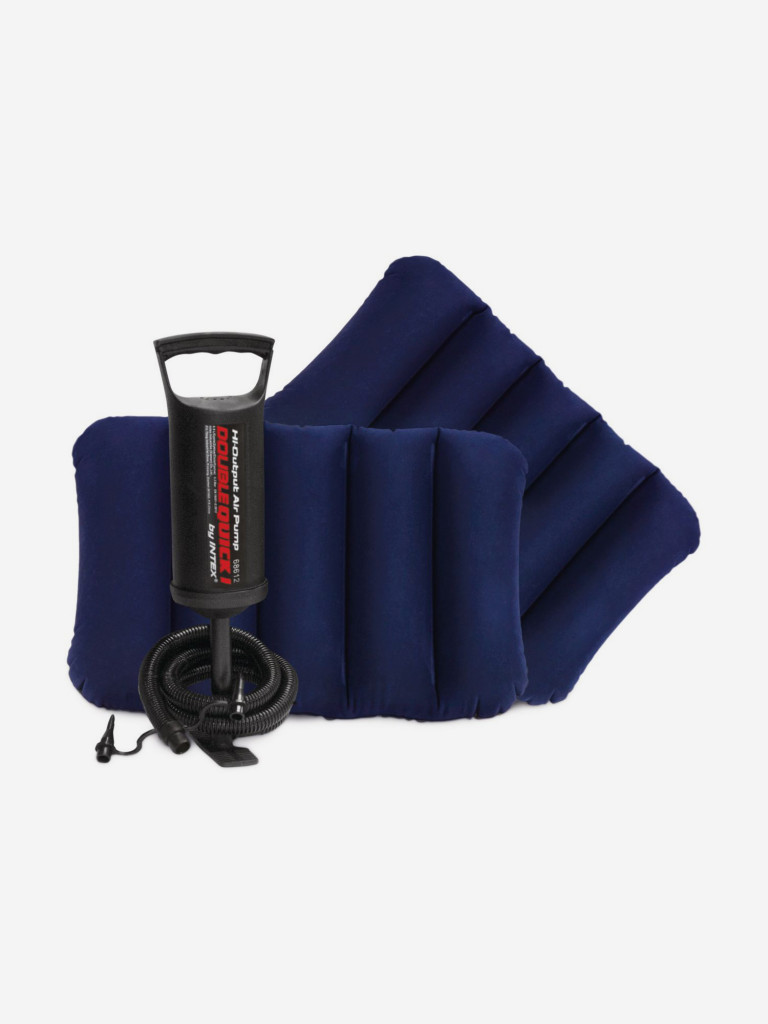 Кровать надувная Intex 64765 DURA-BEAM CLASSIC DOWNY, King, 152x203x25 см, флок+ручной насос+надув.подушки(2 шт.)