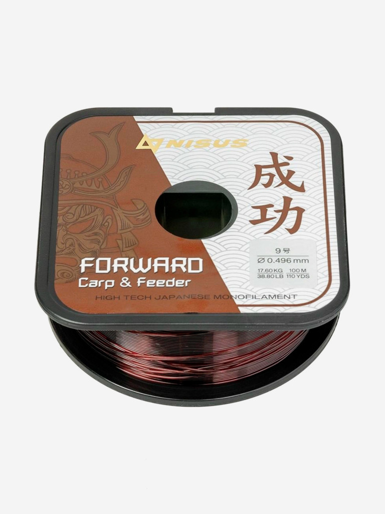 Леска для рыбалки Nisus FORWARD Carp&Feeder Nylon 0,496мм, 100м, 17,6кг, темно-коричневый