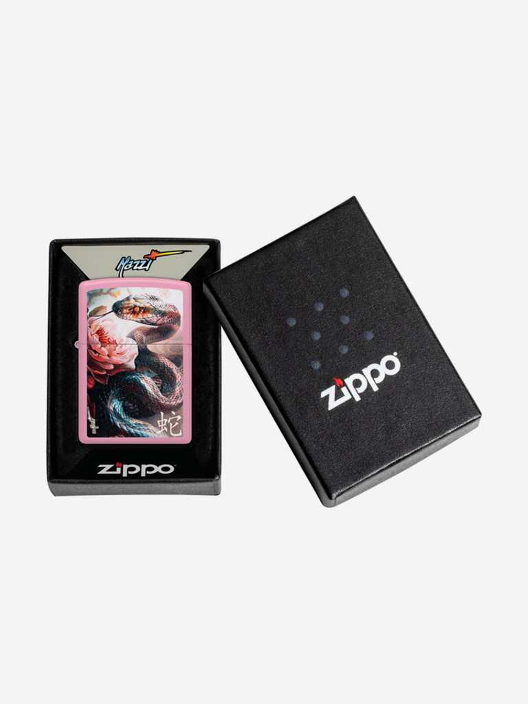 Зажигалка бензиновая ветроустойчивая Zippo Mazzi Anaconda Pink Matte