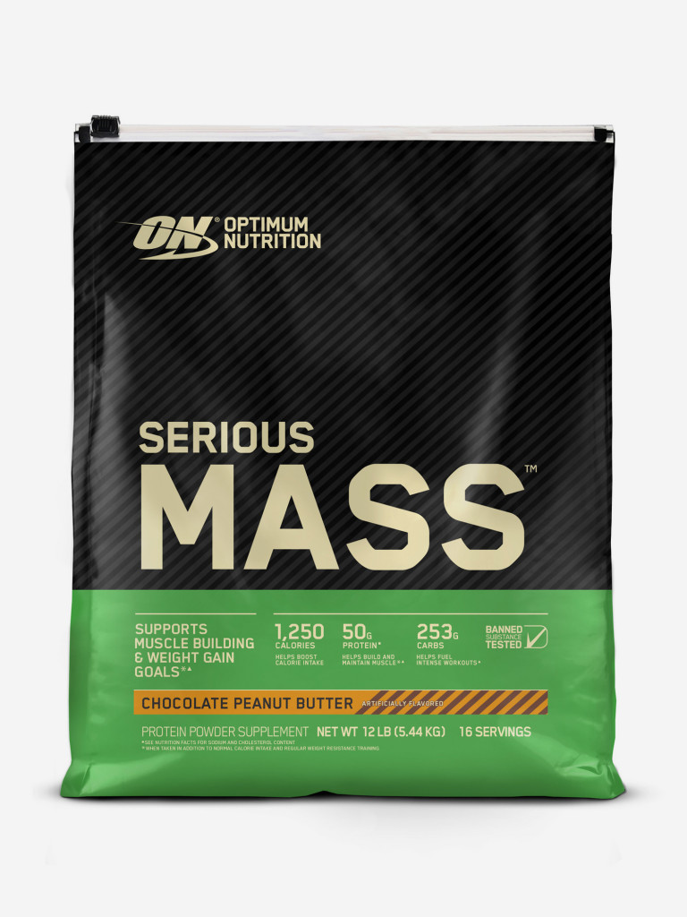 Гейнер Optimum Nutrition Serious Mass, 5440 г, Шоколад-арахисовое масло