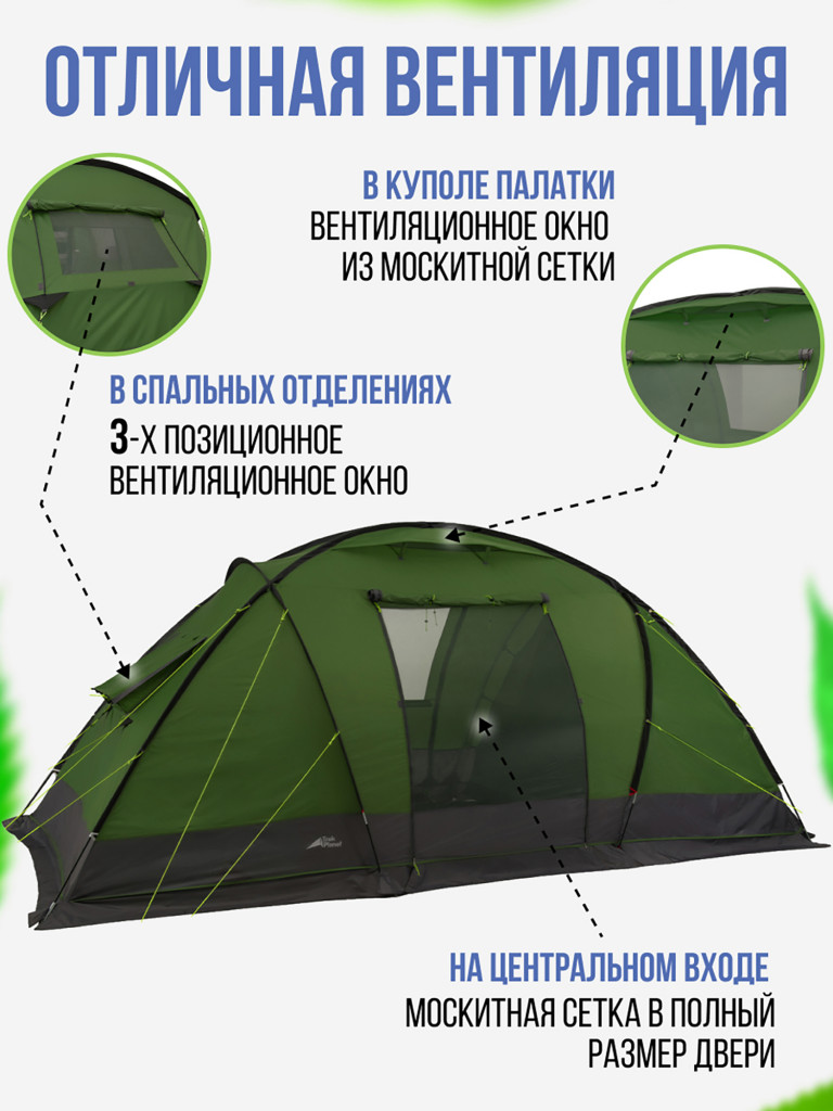 Четырехместная кемпинговая палатка Trek Planet Trento 4