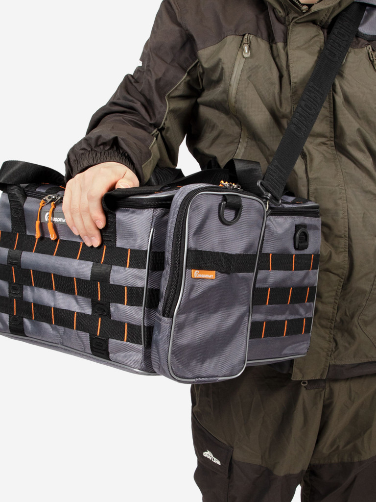 Сумка рыболовная Следопыт Module Bag 25, 25х15х5 см, цвет серый + 1 коробка LUNO.
