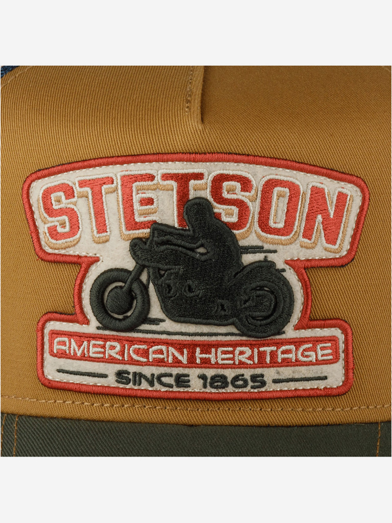 Бейсболка с сеточкой STETSON 7761173 TRUCKER CAP MOTORCYCLE (оливковый)